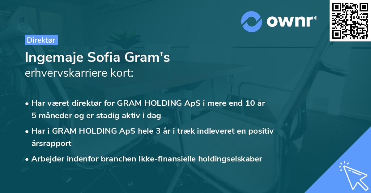 Ingemaje Sofia Gram's erhvervskarriere kort