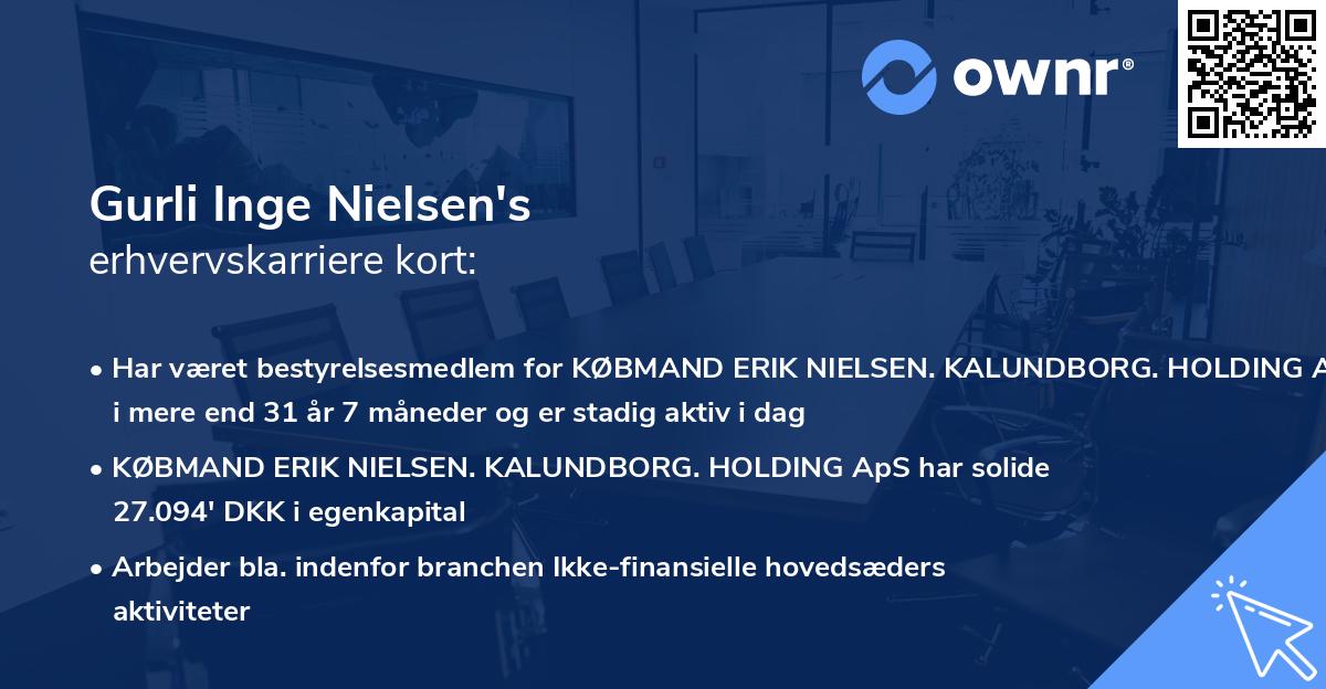 Gurli Inge Nielsen's erhvervskarriere kort
