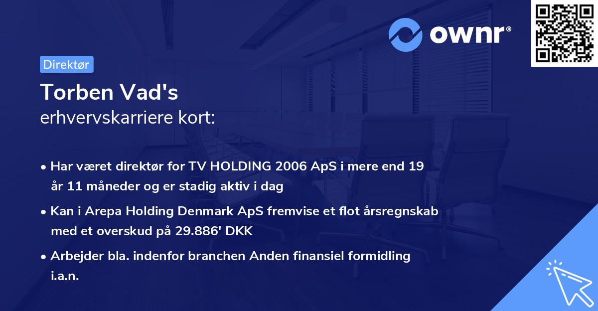 Torben Vad's erhvervskarriere kort