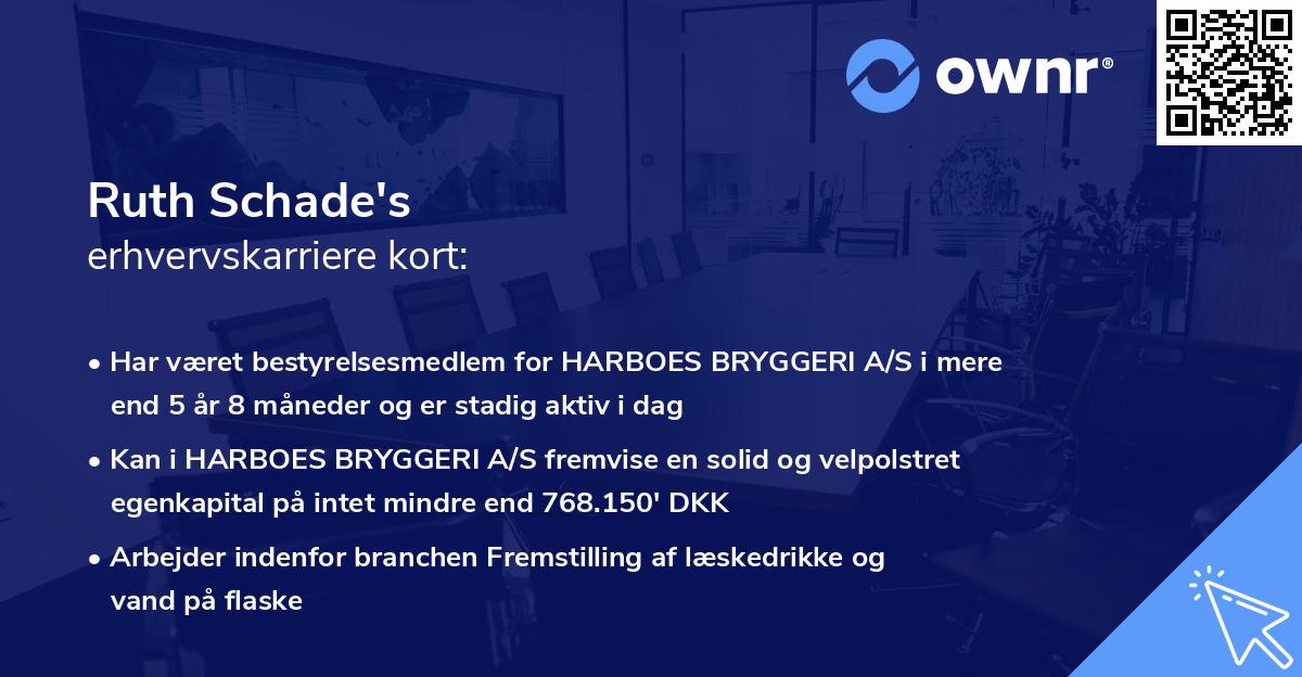 Ruth Schade's erhvervskarriere kort