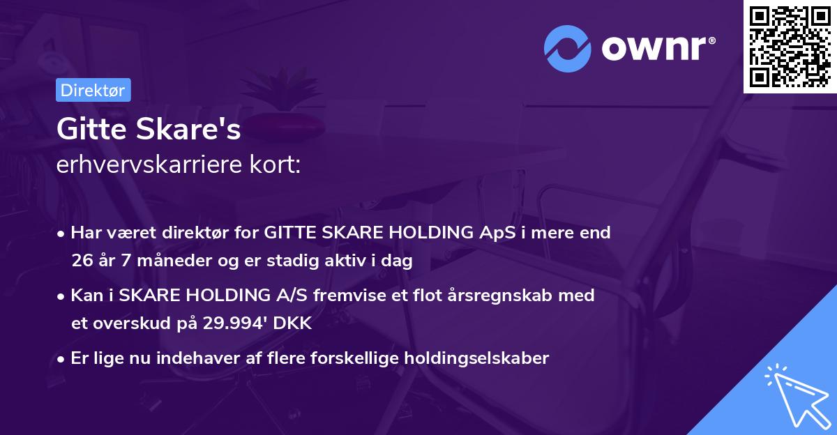 Gitte Skare's erhvervskarriere kort