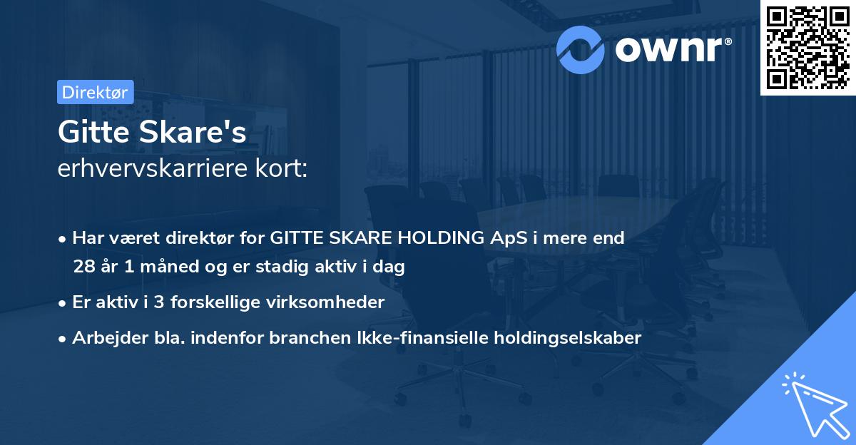 Gitte Skare's erhvervskarriere kort