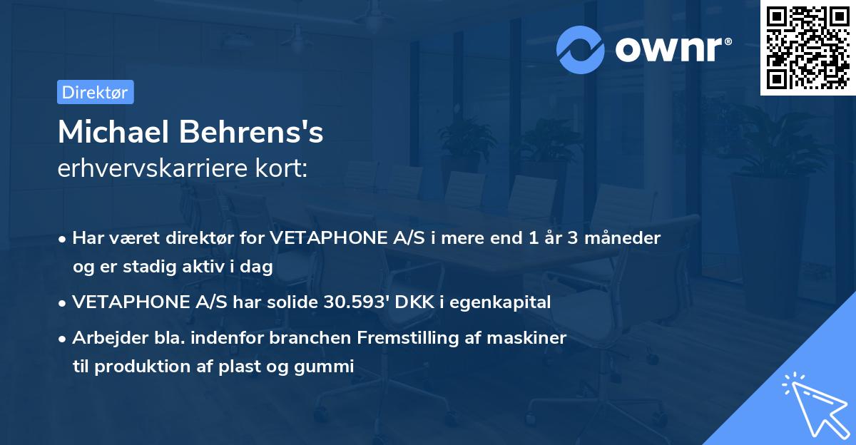 Michael Behrens's erhvervskarriere kort