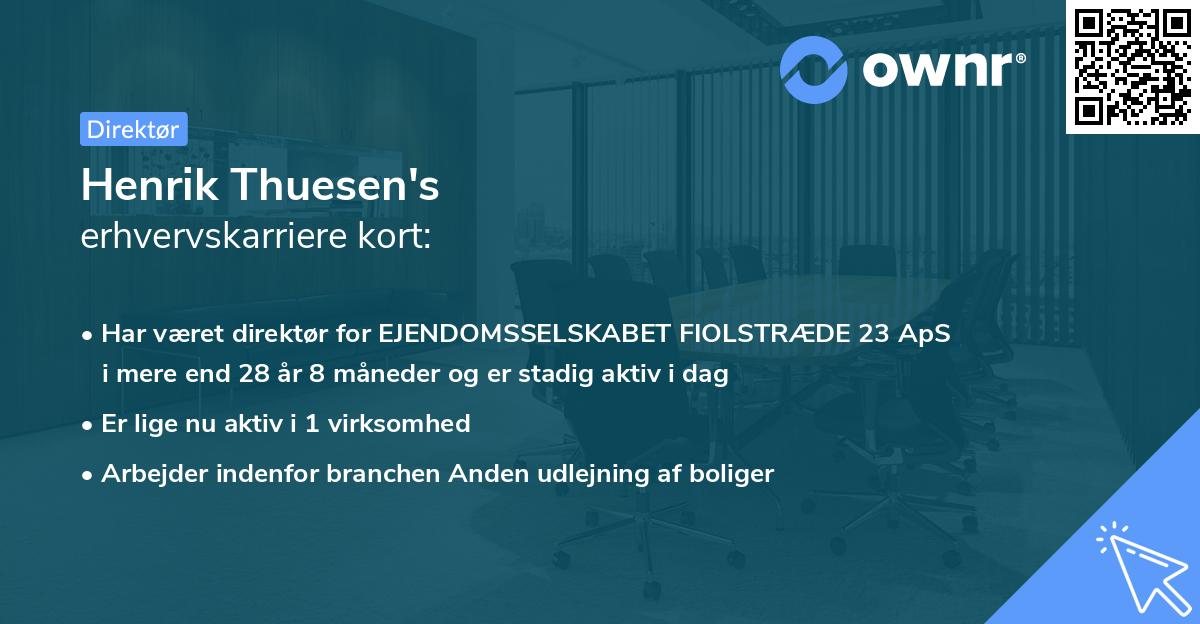 Henrik Thuesen's erhvervskarriere kort
