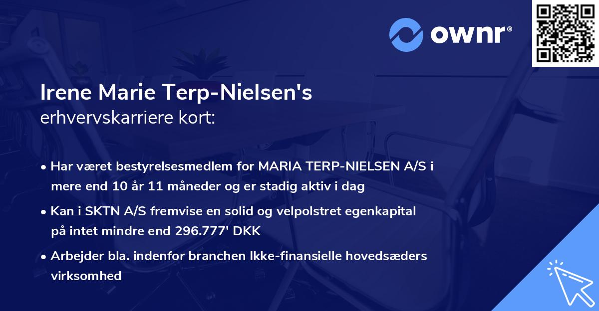 Irene Marie Terp-Nielsen's erhvervskarriere kort