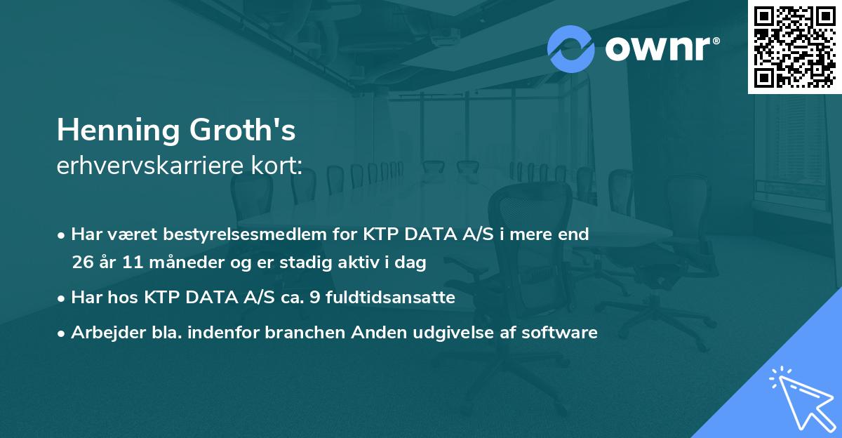 Henning Groth's erhvervskarriere kort