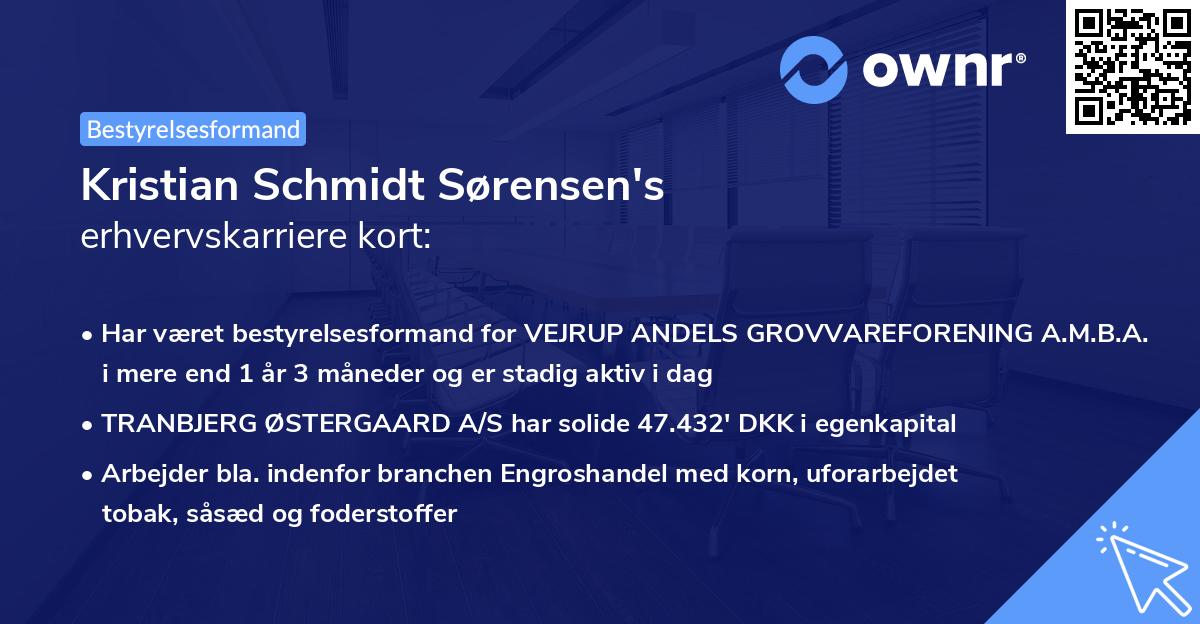 Kristian Schmidt Sørensen's erhvervskarriere kort