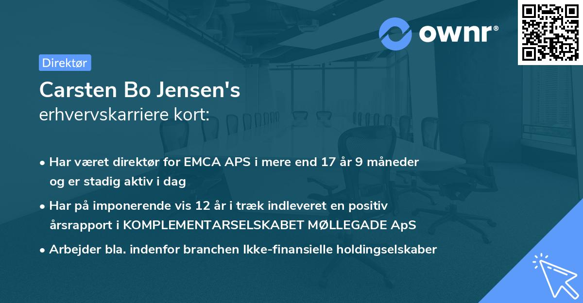 Carsten Bo Jensen's erhvervskarriere kort