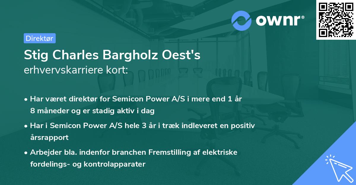 Stig Charles Bargholz Oest's erhvervskarriere kort