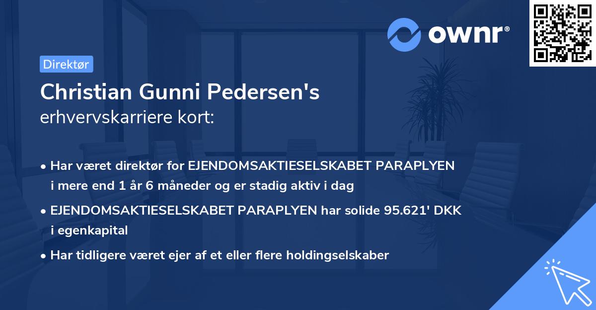 Christian Gunni Pedersen's erhvervskarriere kort