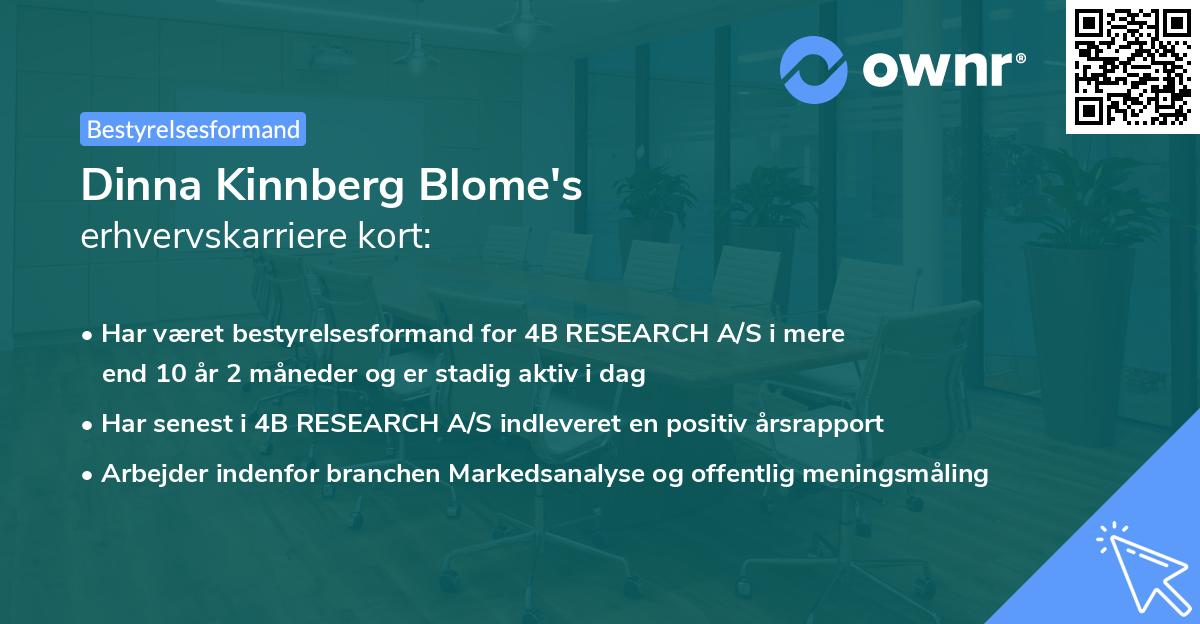 Dinna Kinnberg Blome's erhvervskarriere kort