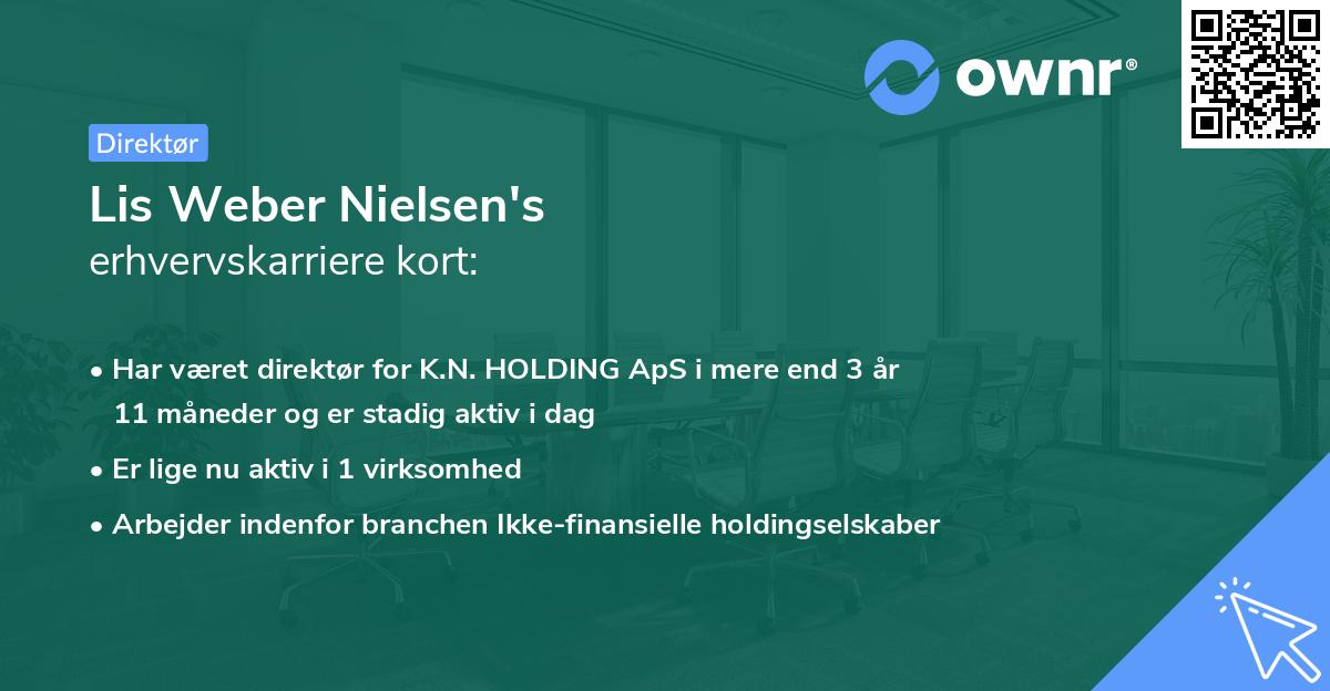 Lis Weber Nielsen's erhvervskarriere kort