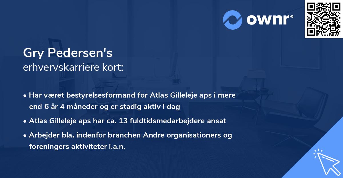 Gry Pedersen's erhvervskarriere kort
