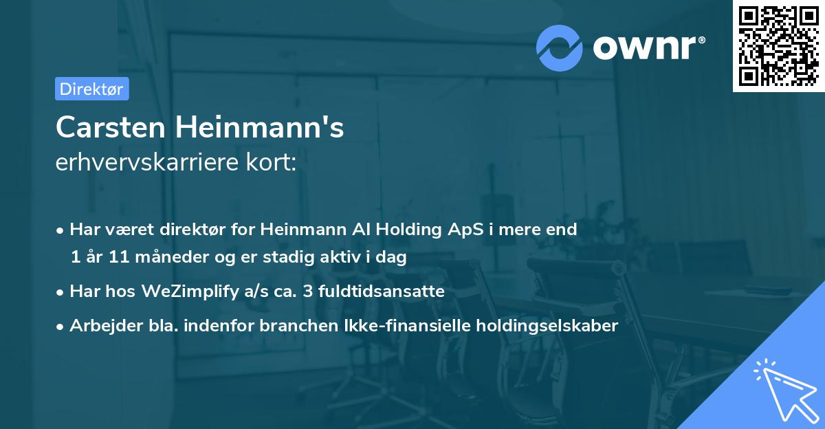 Carsten Heinmann's erhvervskarriere kort