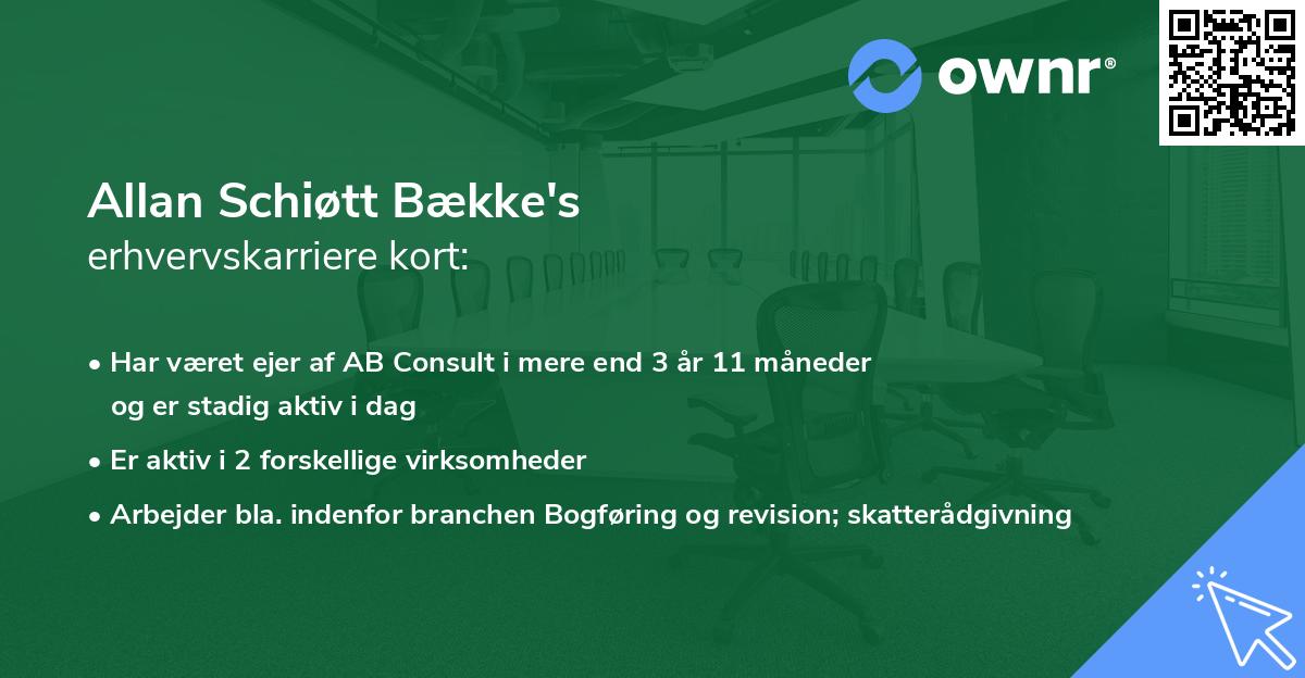 Allan Schiøtt Bække's erhvervskarriere kort