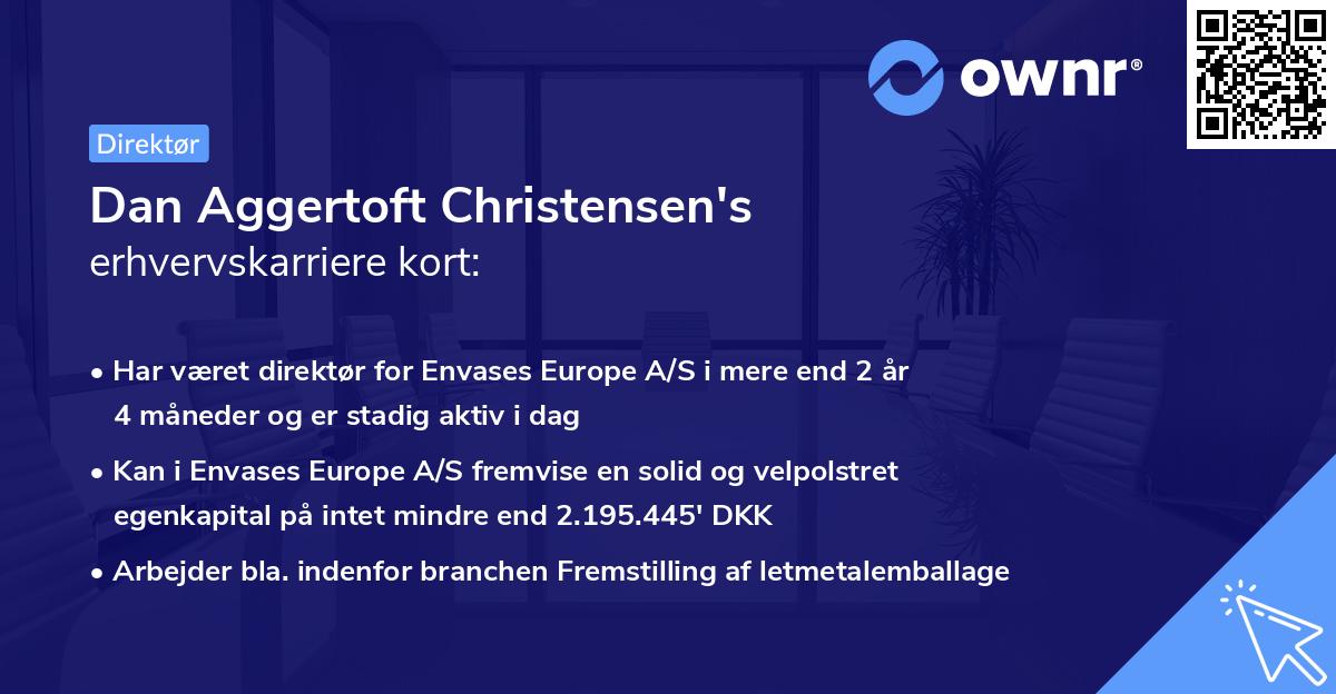 Dan Aggertoft Christensen's erhvervskarriere kort