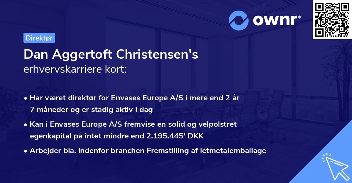 Dan Aggertoft Christensen's erhvervskarriere kort