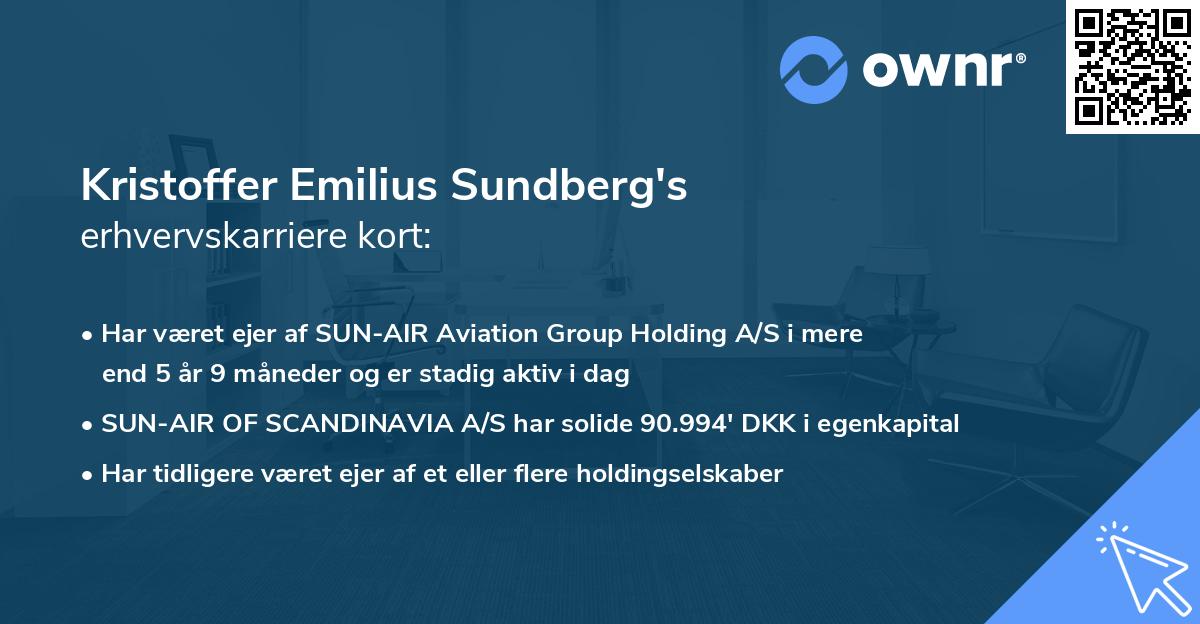 Kristoffer Emilius Sundberg's erhvervskarriere kort