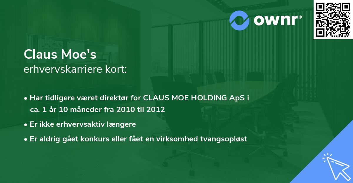 Claus Moe's erhvervskarriere kort