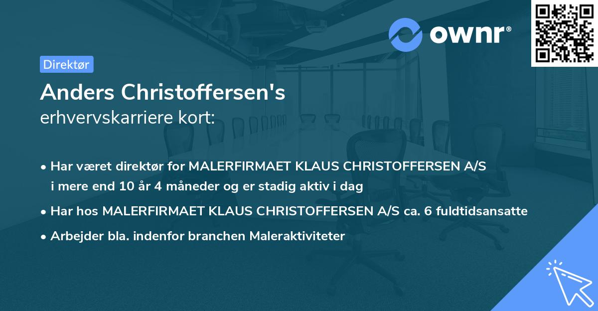 Anders Christoffersen's erhvervskarriere kort