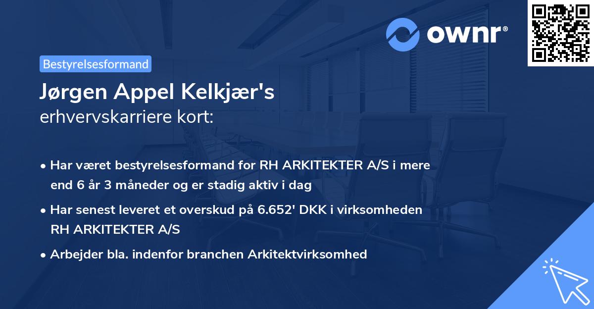 Jørgen Appel Kelkjær's erhvervskarriere kort