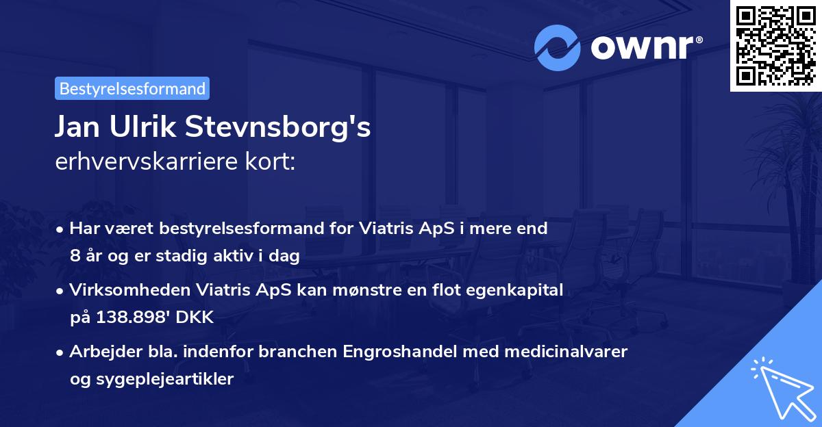 Jan Ulrik Stevnsborg's erhvervskarriere kort