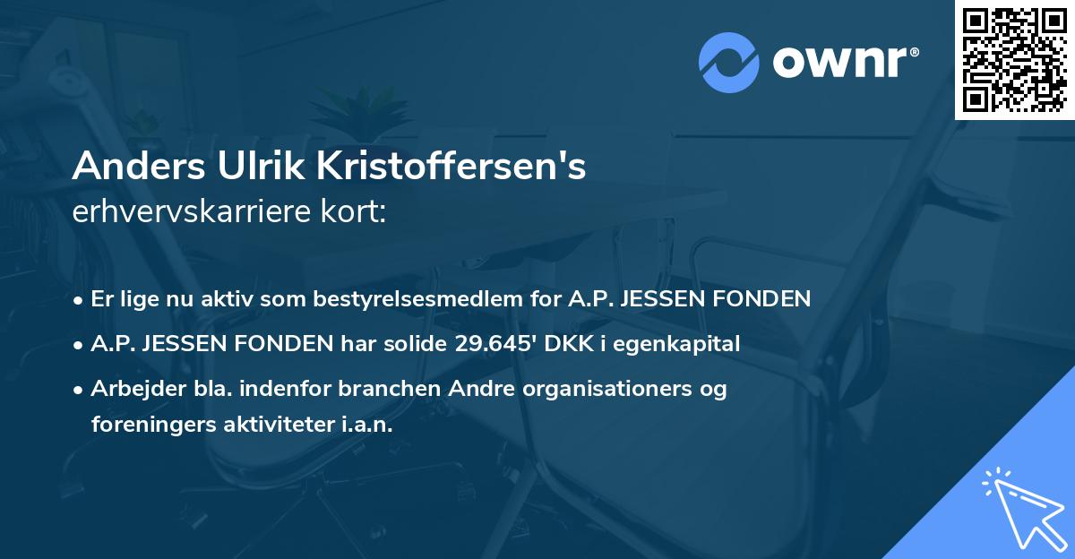 Anders Ulrik Kristoffersen's erhvervskarriere kort