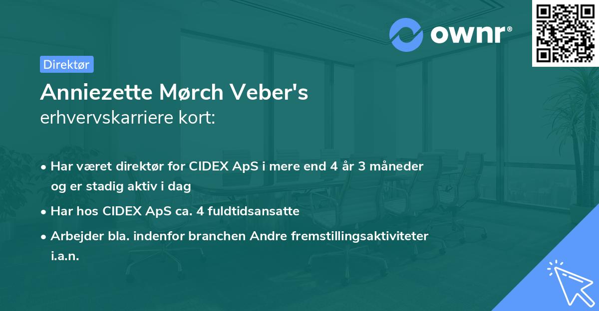 Anniezette Mørch Veber's erhvervskarriere kort