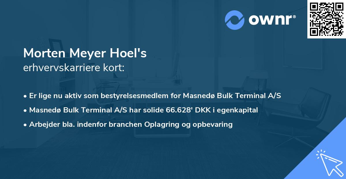 Morten Meyer Hoel's erhvervskarriere kort