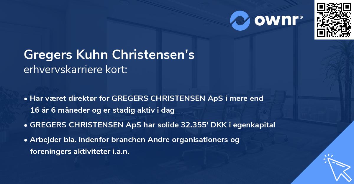 Gregers Kuhn Christensen's erhvervskarriere kort