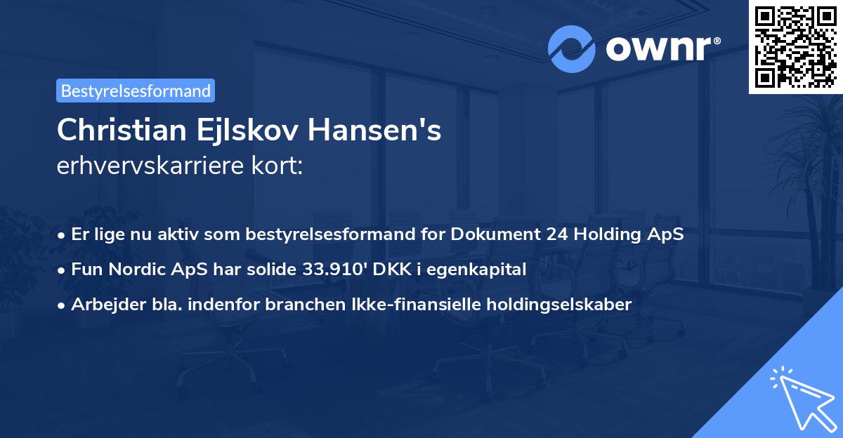 Christian Ejlskov Hansen's erhvervskarriere kort