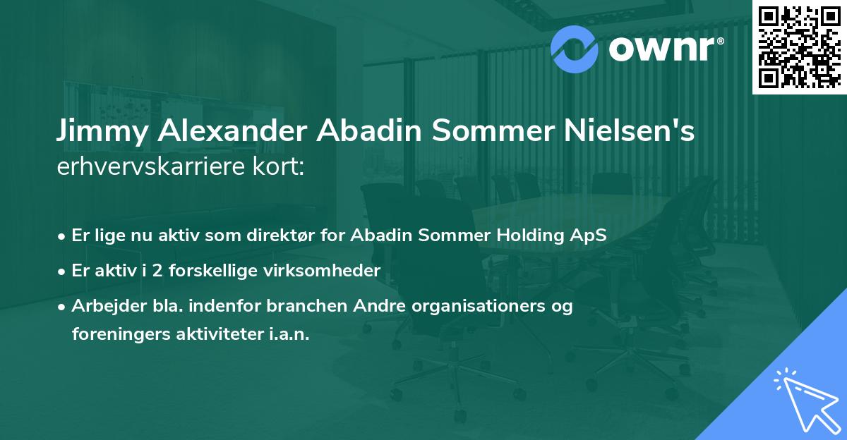 Jimmy Alexander Abadin Sommer Nielsen's erhvervskarriere kort