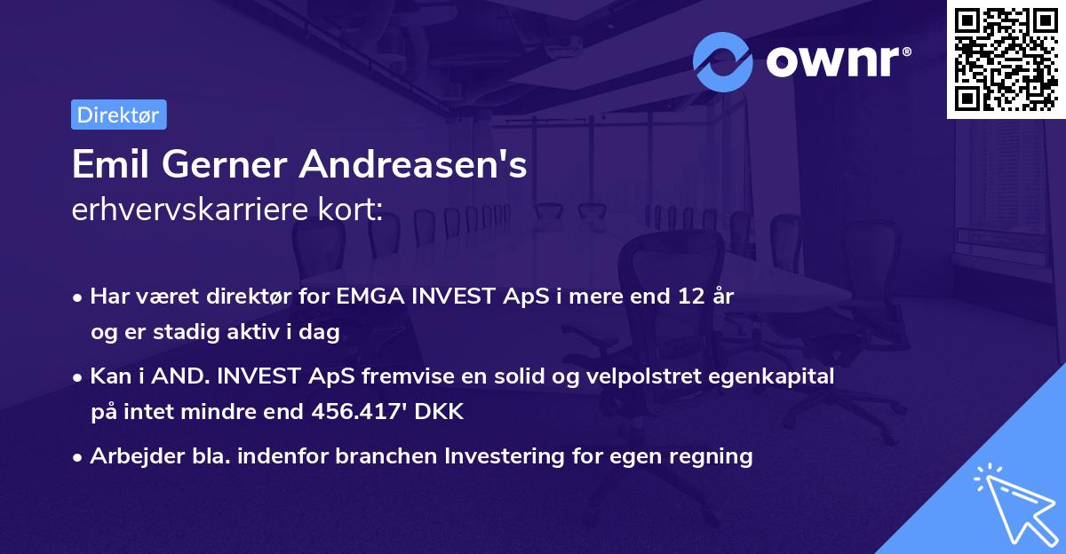Emil Gerner Andreasen's erhvervskarriere kort