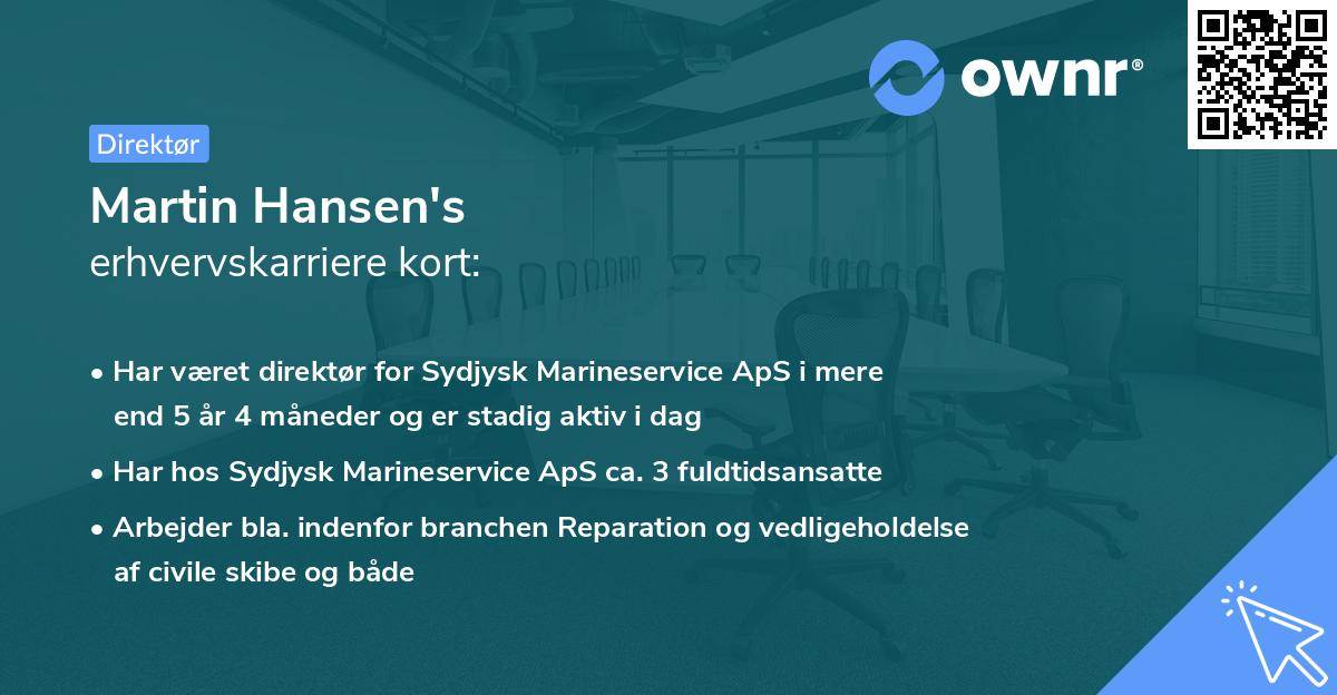 Martin Hansen's erhvervskarriere kort
