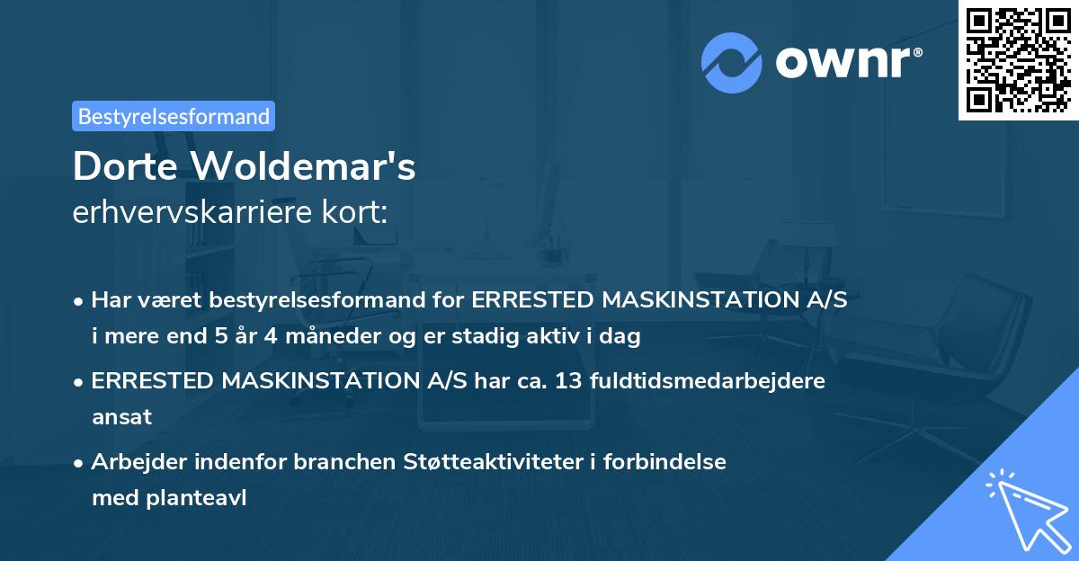 Dorte Woldemar's erhvervskarriere kort