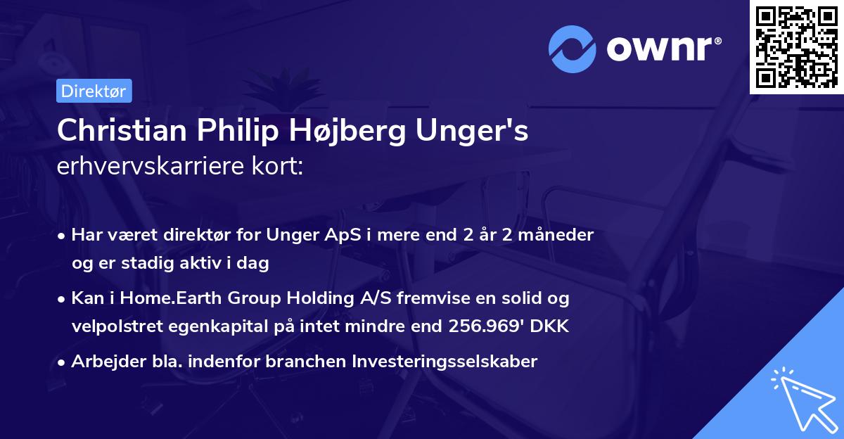 Christian Philip Højberg Unger's erhvervskarriere kort