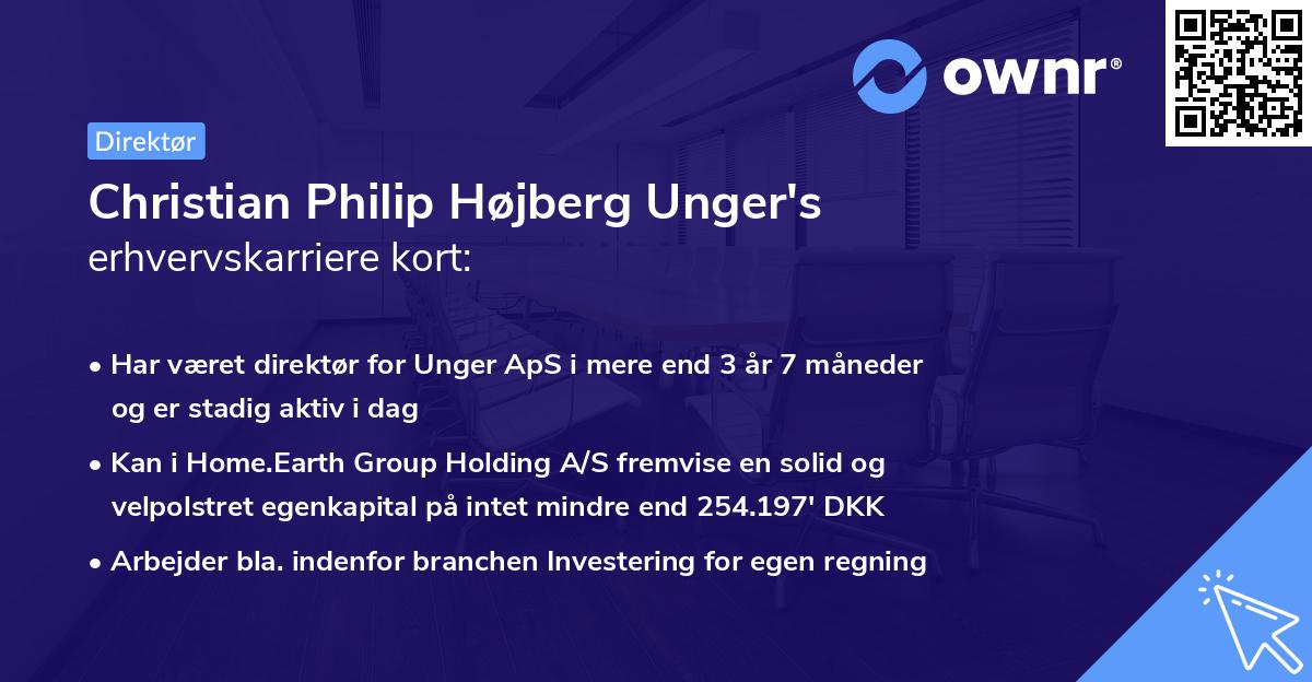 Christian Philip Højberg Unger's erhvervskarriere kort