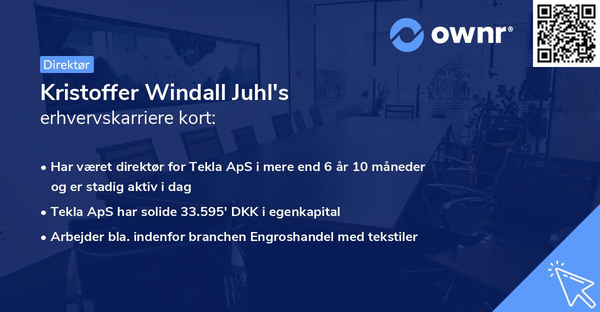 Kristoffer Windall Juhl's erhvervskarriere kort