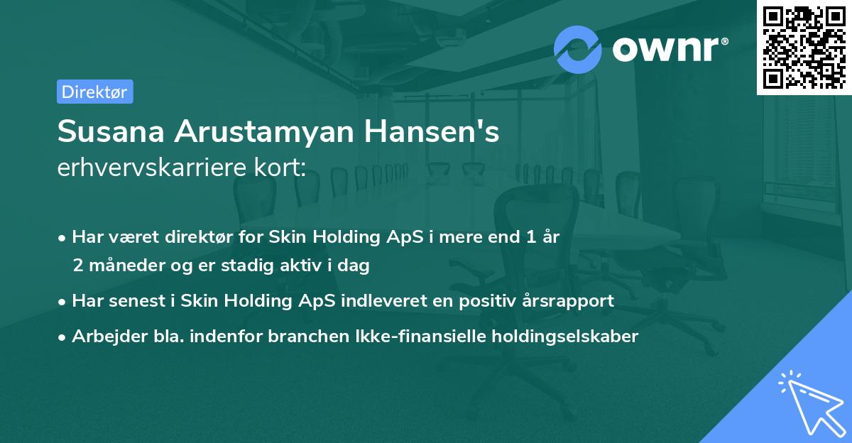 Susana Arustamyan Hansen's erhvervskarriere kort