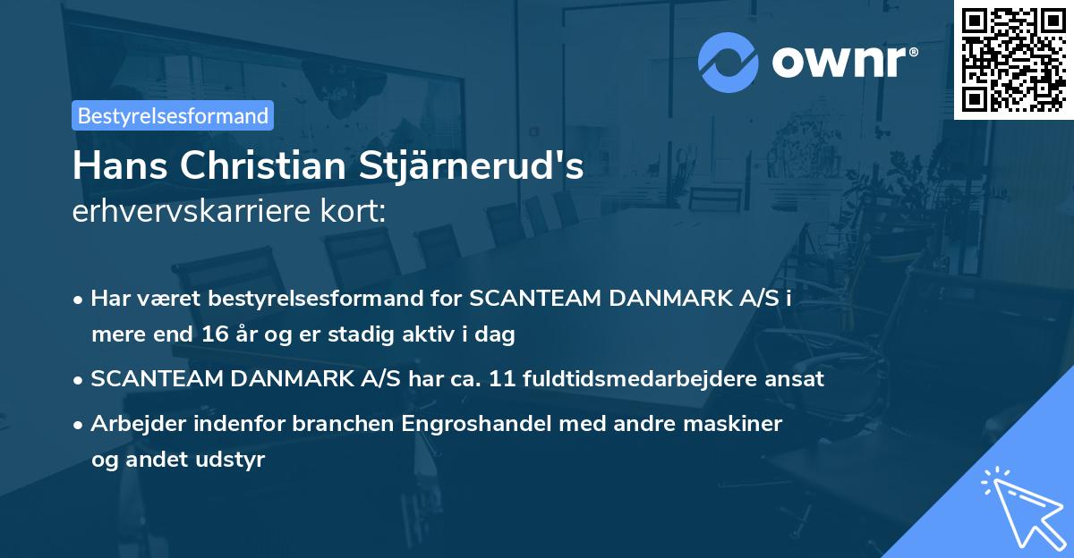 Hans Christian Stjärnerud's erhvervskarriere kort