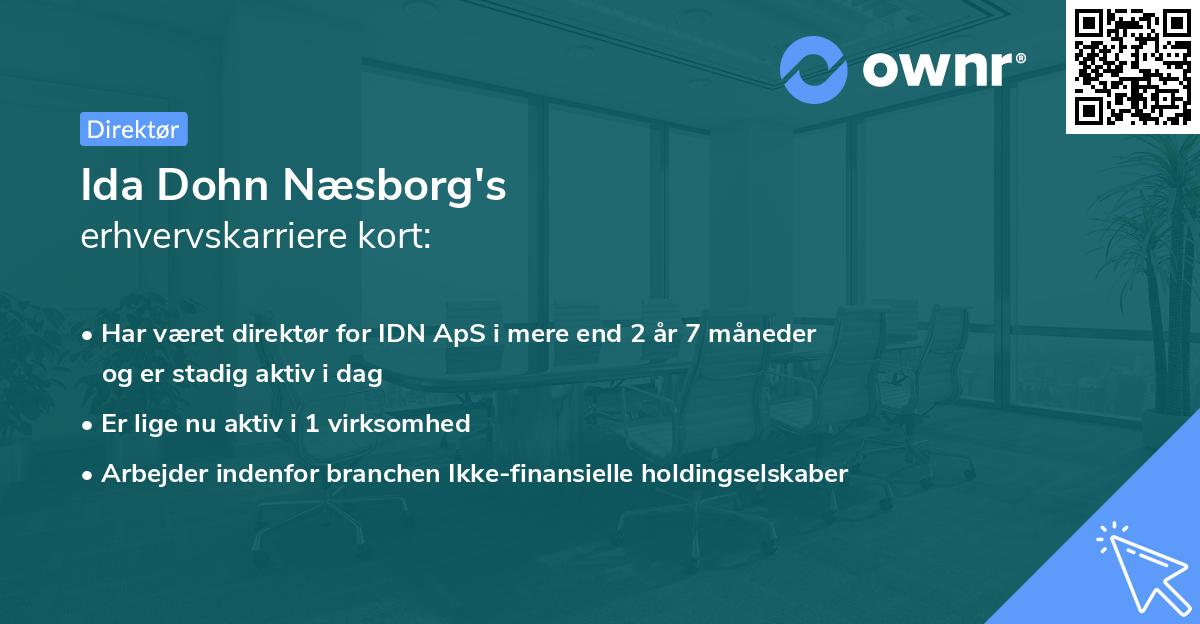 Ida Dohn Næsborg's erhvervskarriere kort