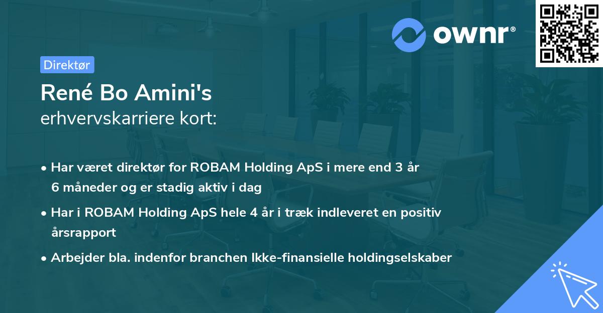 René Bo Amini's erhvervskarriere kort