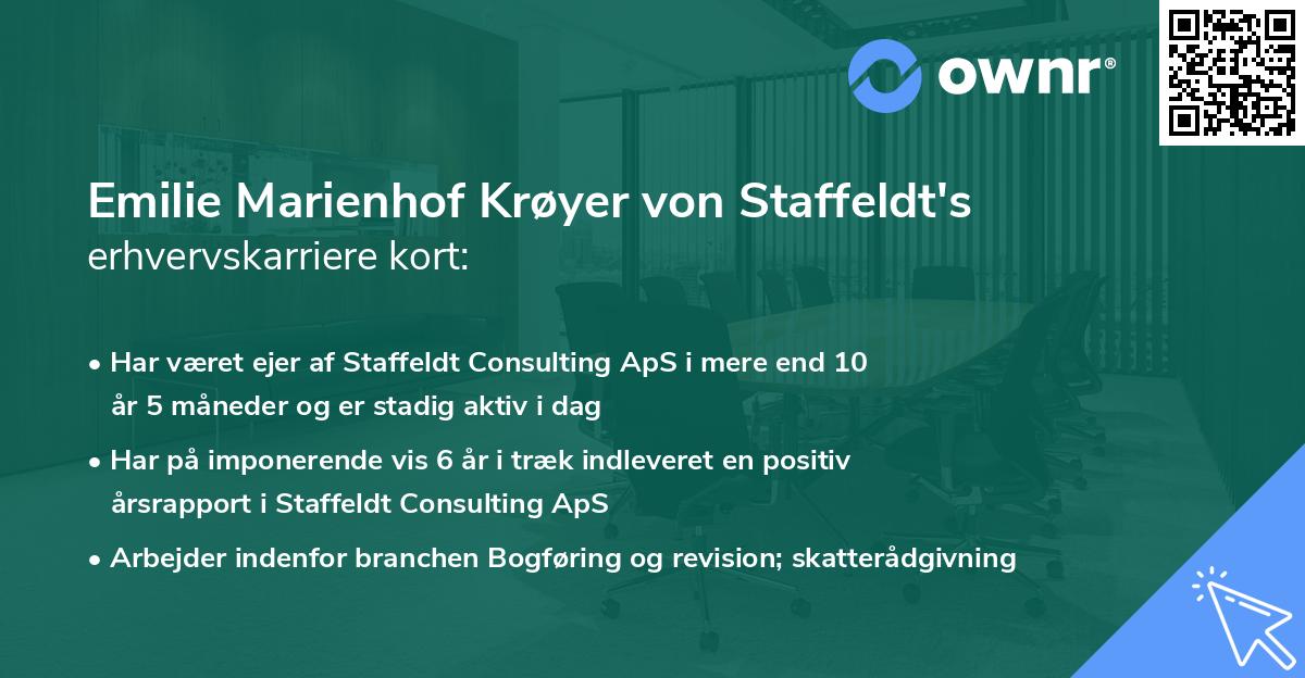 Emilie Marienhof Krøyer von Staffeldt's erhvervskarriere kort