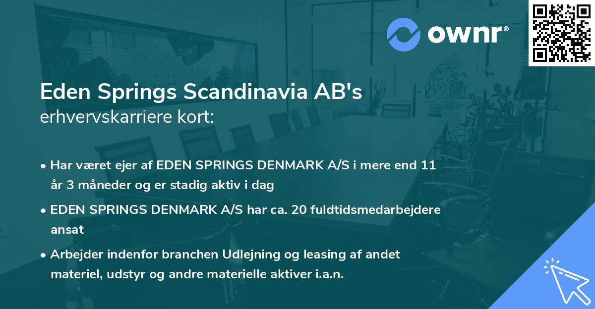 Eden Springs Scandinavia AB's erhvervskarriere kort