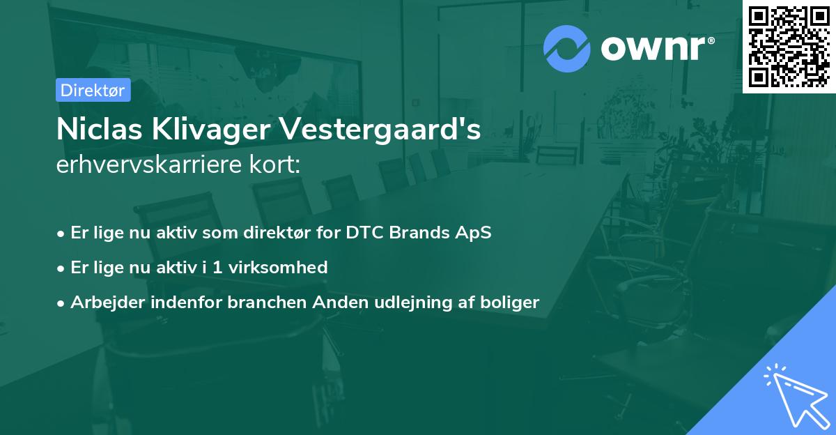 Niclas Klivager Vestergaard's erhvervskarriere kort