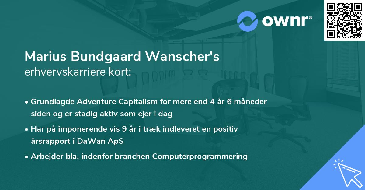 Marius Bundgaard Wanscher's erhvervskarriere kort