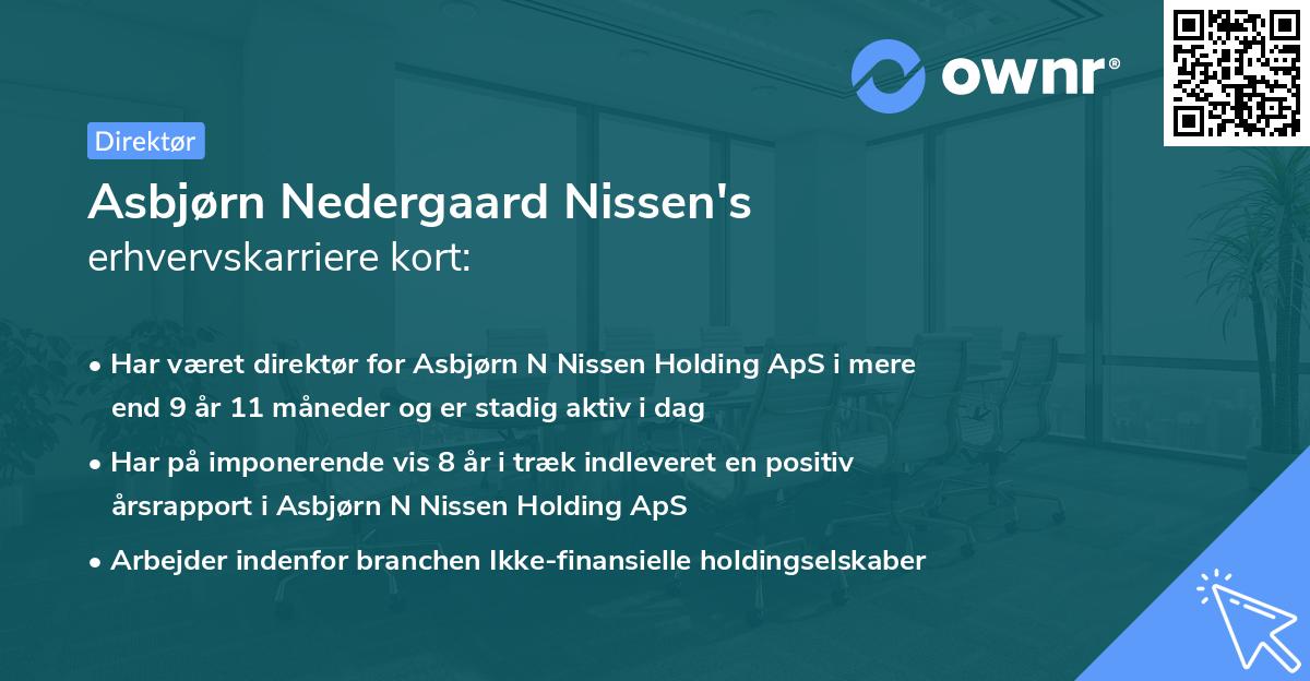 Asbjørn Nedergaard Nissen's erhvervskarriere kort