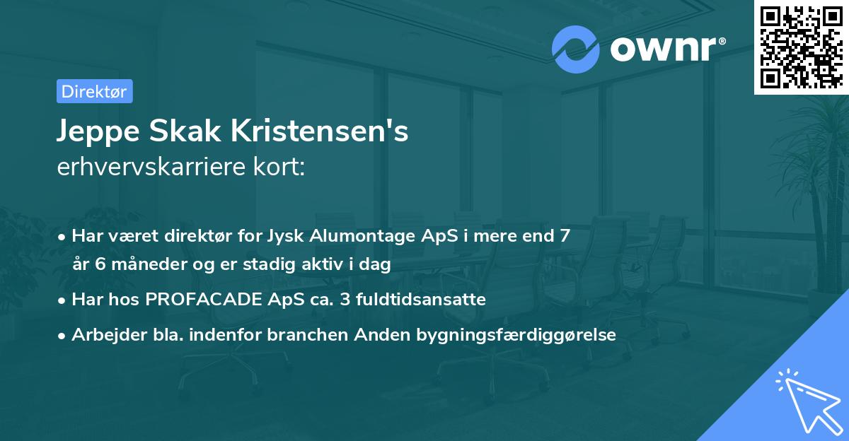 Jeppe Skak Kristensen's erhvervskarriere kort