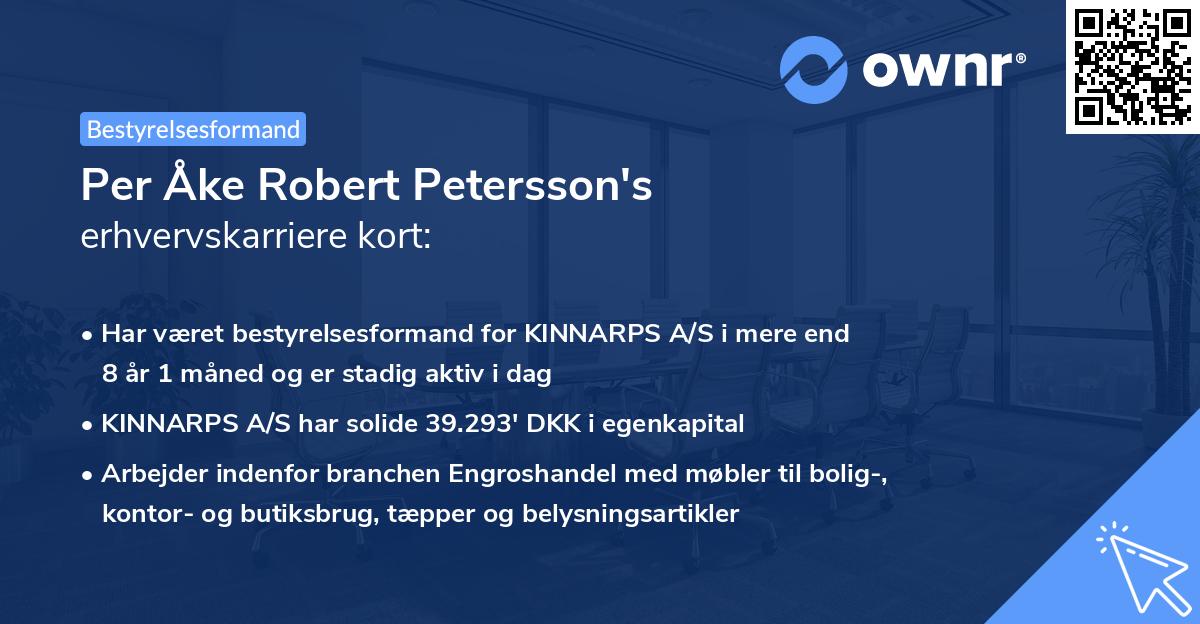 Per Åke Robert Petersson's erhvervskarriere kort