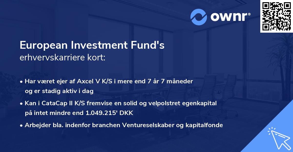 European Investment Fund's erhvervskarriere kort